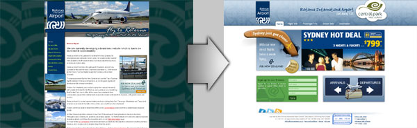 Rotorua International Airport website revamp Rotorua International Airport website revamp